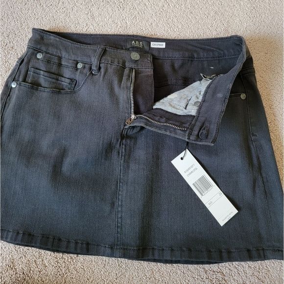 NWT A.B.S By Allen Schwartz Denim Mini Skirt - Picture 5 of 14